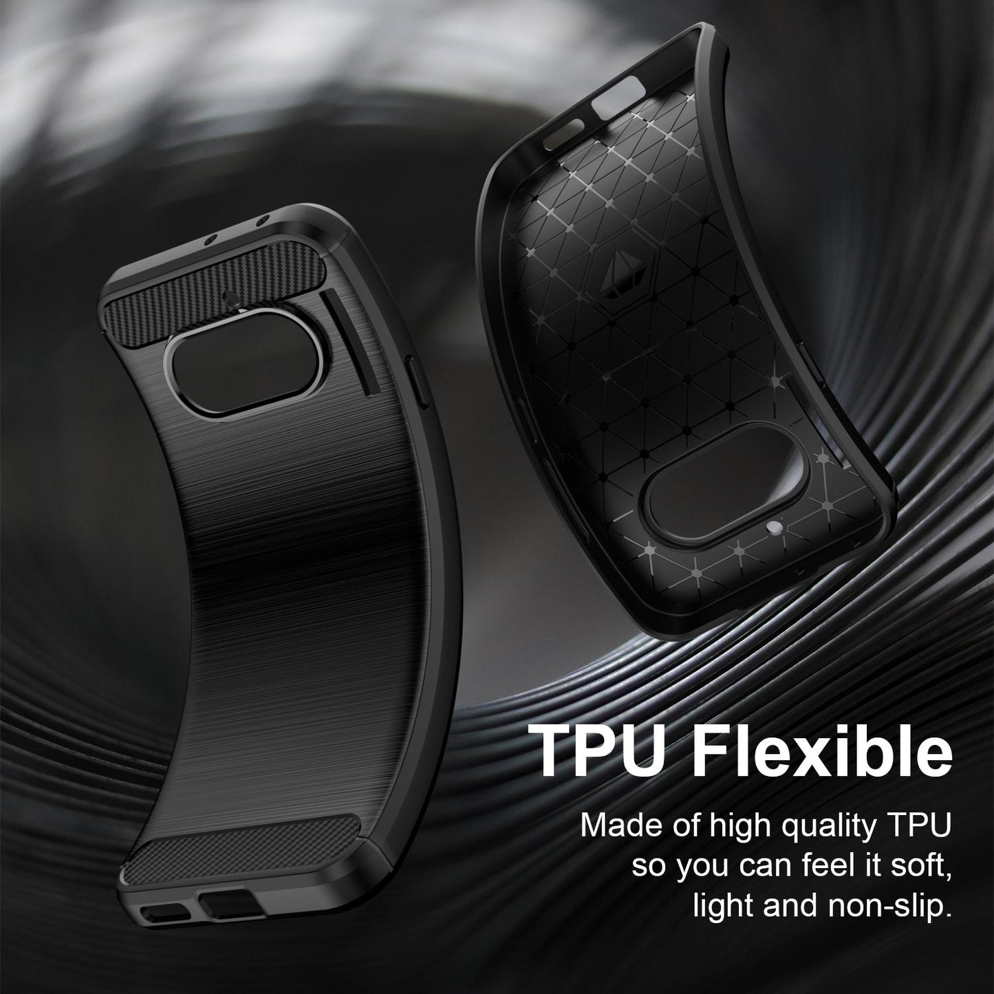 Nothing Phone 4a Carbon Fiber Brushed Texture TPU Protective Phone Case Shockproof Slim Cover