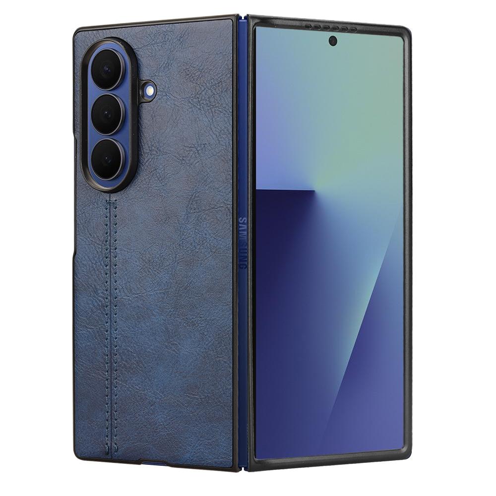 Samsung Galaxy Z Fold7 5G Cow Pattern Sewing Back Cover Phone Case - Premium PU Leather Texture PC + TPU Shockproof Protective Case, Scratch Resistant Slim Lightweight Anti-Fingerprint Full Coverage Mobile Cover