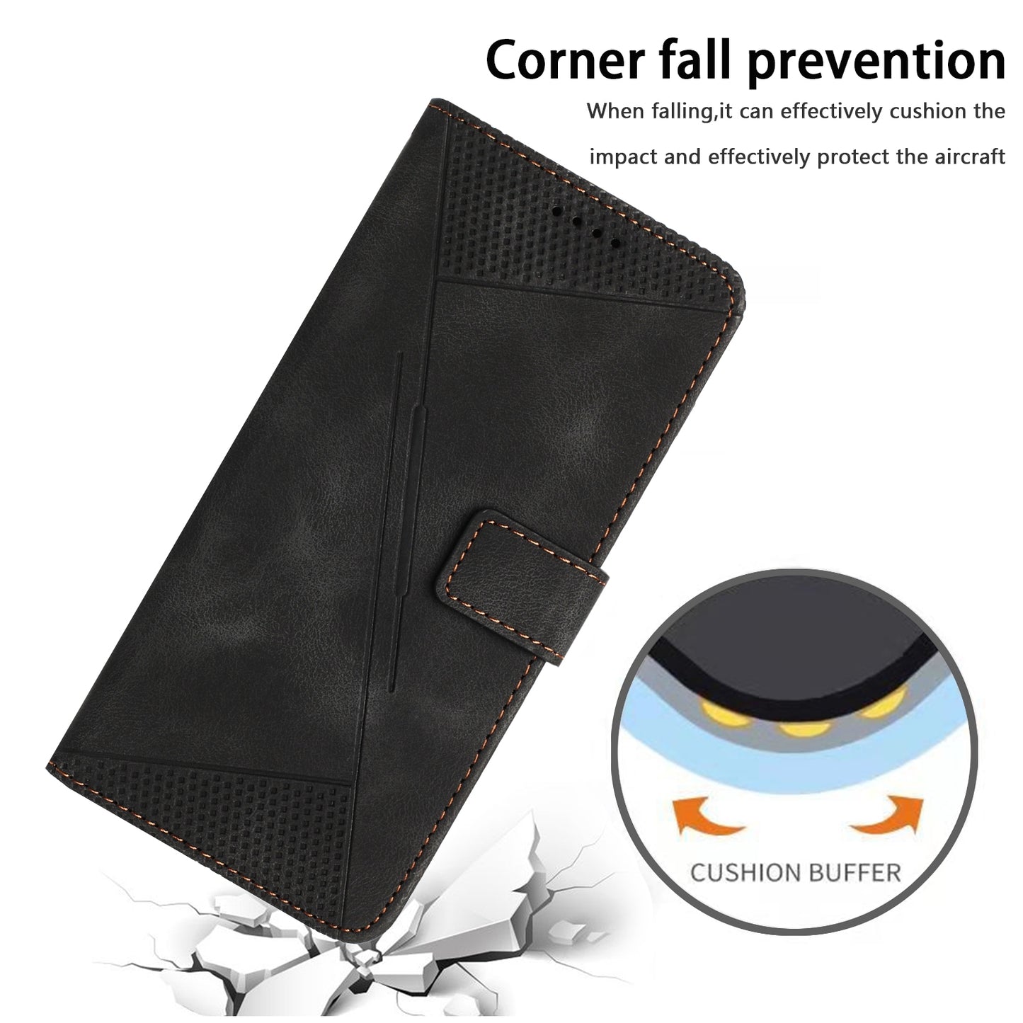 Motorola Edge 50 Fusion Dream Triangle Leather Wallet Phone Case with Lanyard, Card Slot, Cash Compartment, Foldable Kickstand, Shockproof PU TPU Protective Cover
