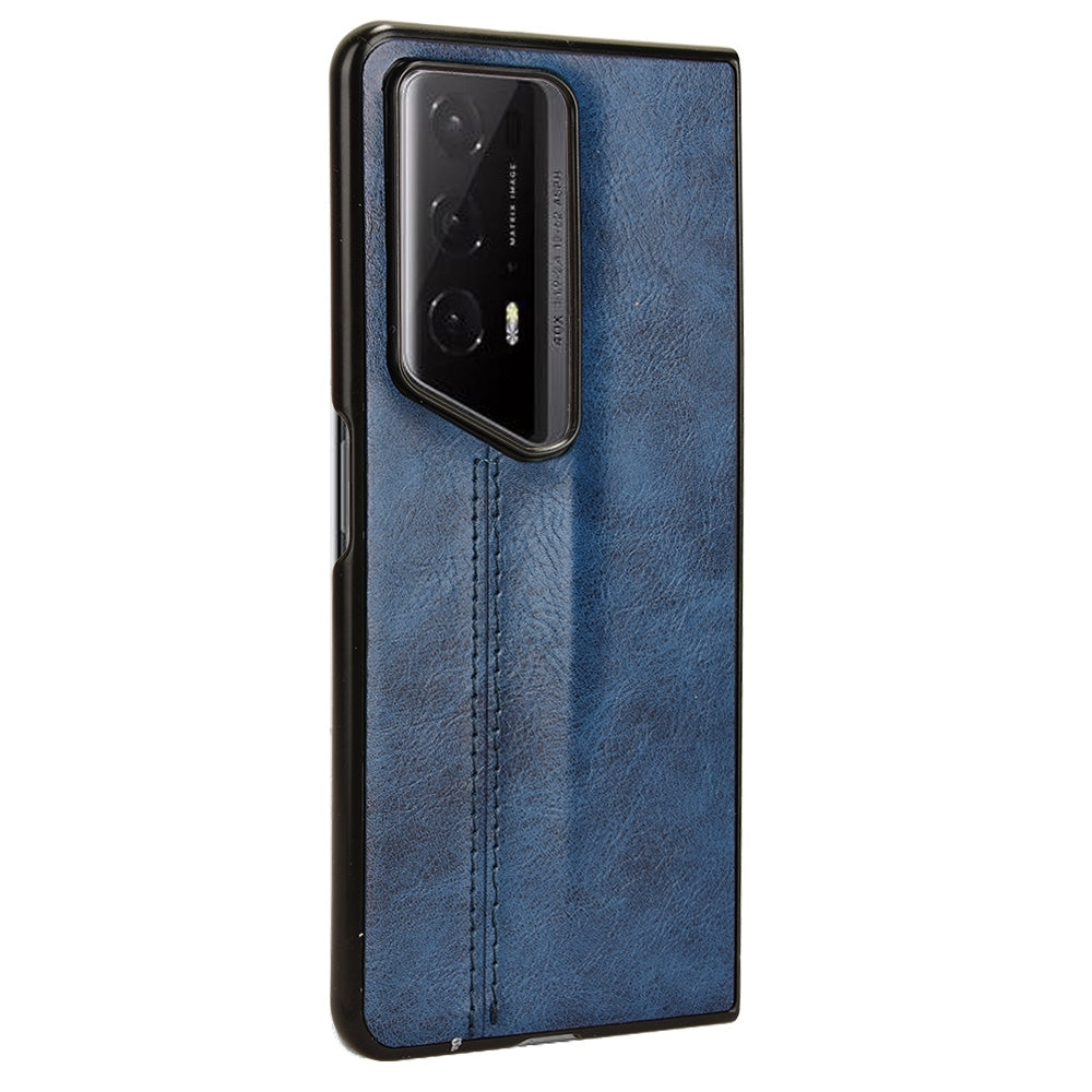 Honor Magic V2 RSR Porsche Design Cow Pattern Sewing Back Cover Phone Case - Premium PU Leather Texture PC + TPU Shockproof Protective Case, Scratch Resistant Slim Lightweight Anti-Fingerprint Full Coverage Mobile Cover