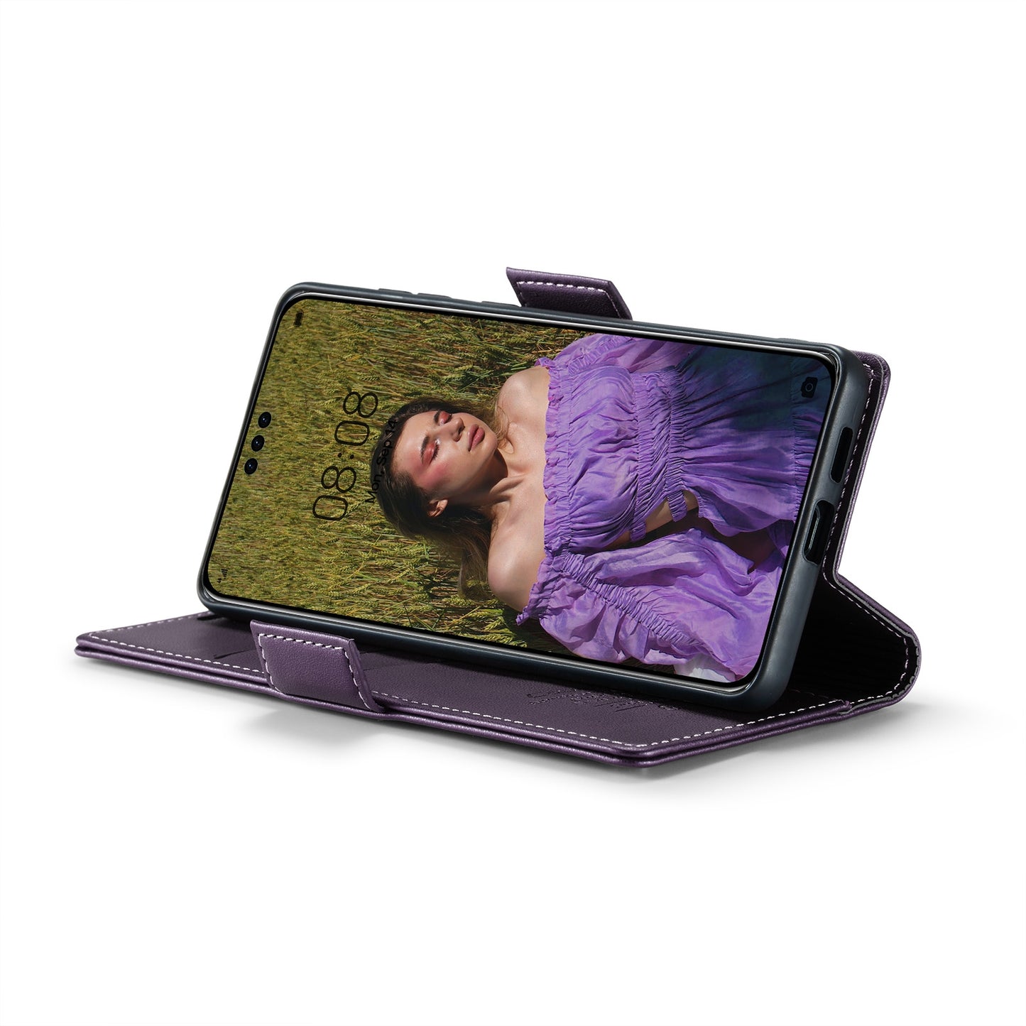 Huawei Mate 60 Pro+ Litchi Texture RFID Anti-theft Leather Phone Case with Butterfly Buckle, Stand & Card Wallet with TPU Shell