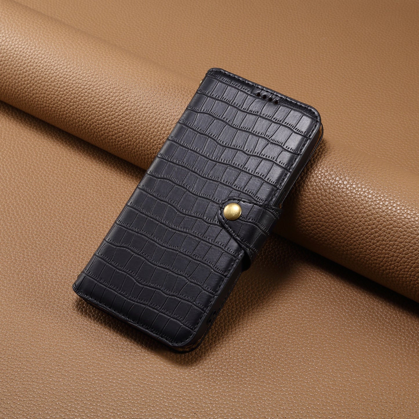 Huawei Mate 50 Pro Denior Crocodile Texture Oil Edge Leather Phone Case with Card Wallet and Kickstand