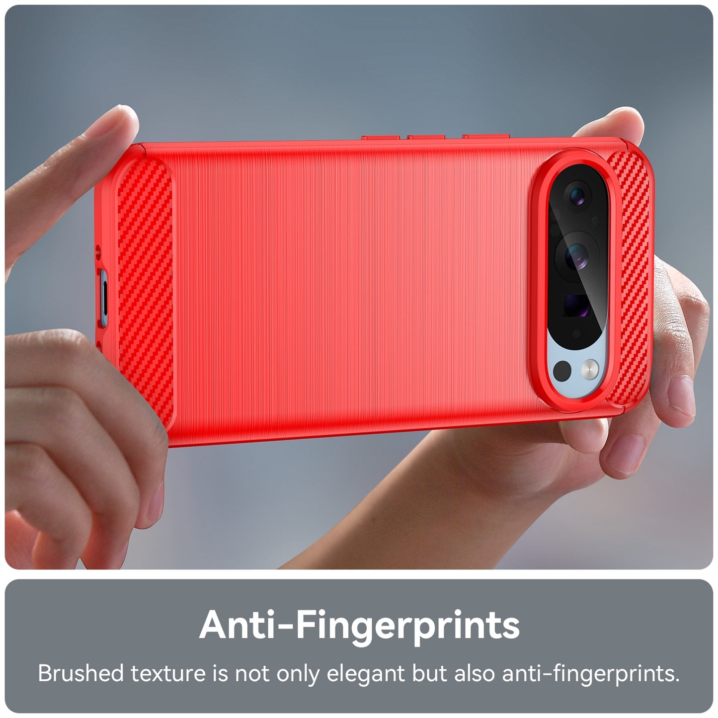 Google Pixel 9 Carbon Fibre Brushed Texture TPU Protective Phone Case Shockproof Slim Cover