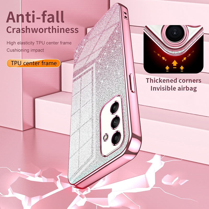 Samsung Galaxy S24+ 5G Glitter Powder Electroplated Gradient Phone Case – Fashionable & Luxurious with Anti-Fingerprint Coating, Shock-Absorption, and Lens Protection