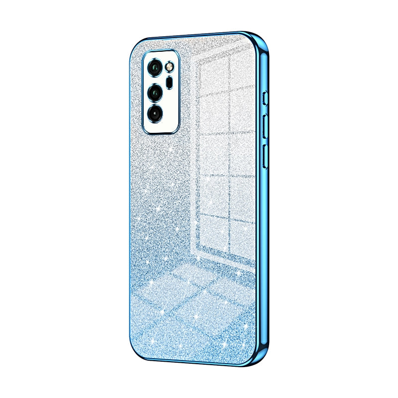 Honor V30 Glitter Powder Electroplated Gradient Phone Case – Fashionable & Luxurious with Anti-Fingerprint Coating, Shock-Absorption, and Lens Protection