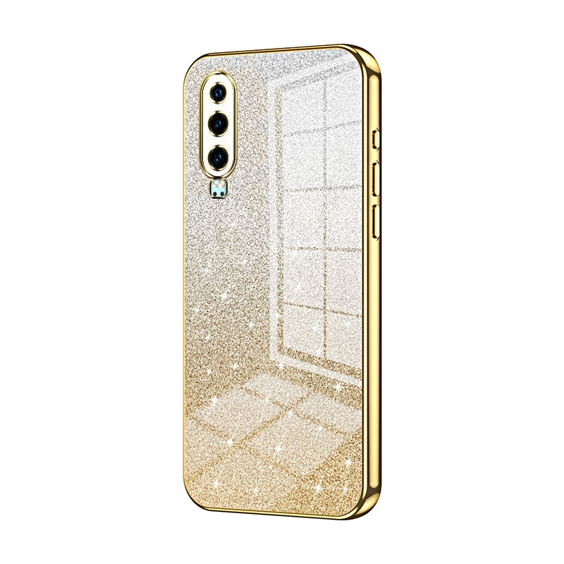 Huawei P30 Glitter Powder Electroplated Gradient Phone Case – Fashionable & Luxurious with Anti-Fingerprint Coating, Shock-Absorption, and Lens Protection