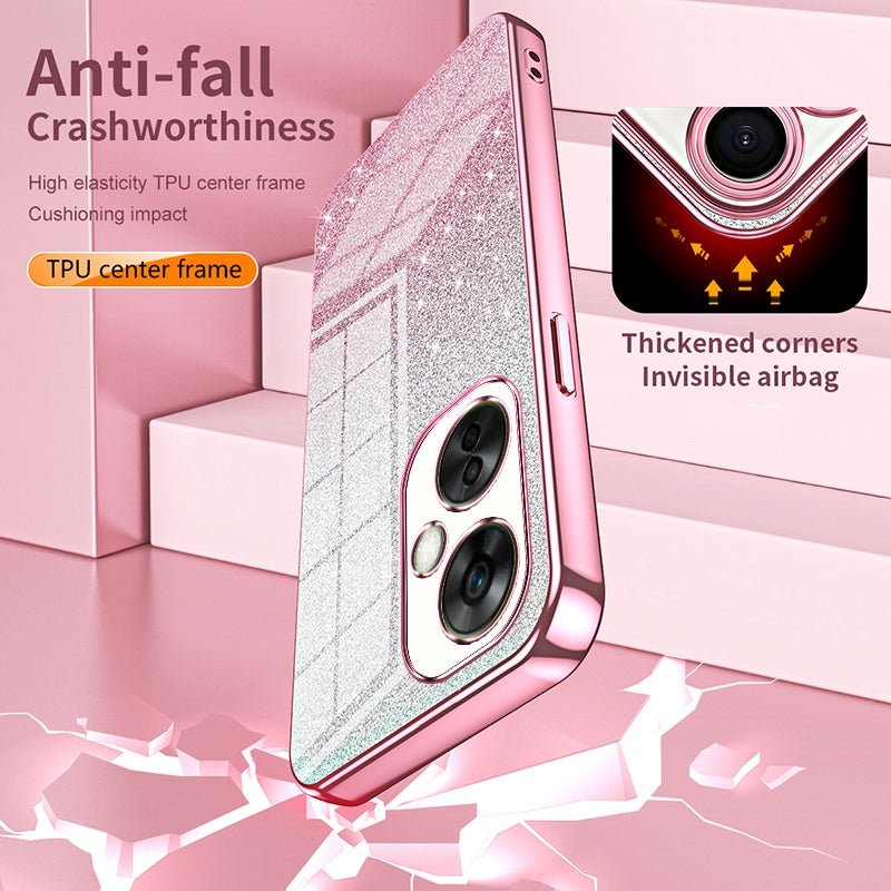 OnePlus 9 Pro Glitter Powder Electroplated Gradient Phone Case – Fashionable & Luxurious with Anti-Fingerprint Coating, Shock-Absorption, and Lens Protection