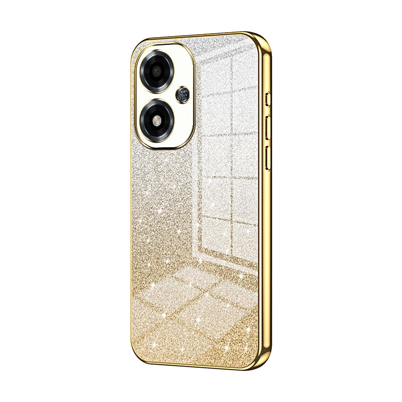 OPPO A2m Glitter Powder Electroplated Gradient Phone Case – Fashionable & Luxurious with Anti-Fingerprint Coating, Shock-Absorption, and Lens Protection