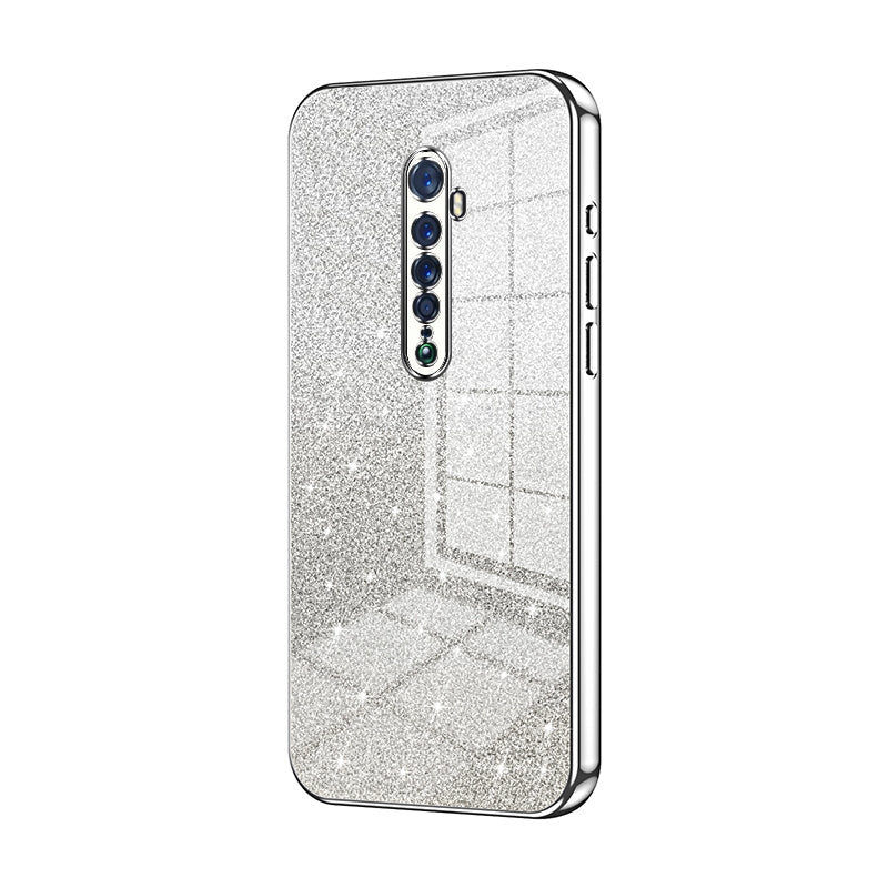 OPPO Reno2 Glitter Powder Electroplated Gradient Phone Case – Fashionable & Luxurious with Anti-Fingerprint Coating, Shock-Absorption, and Lens Protection