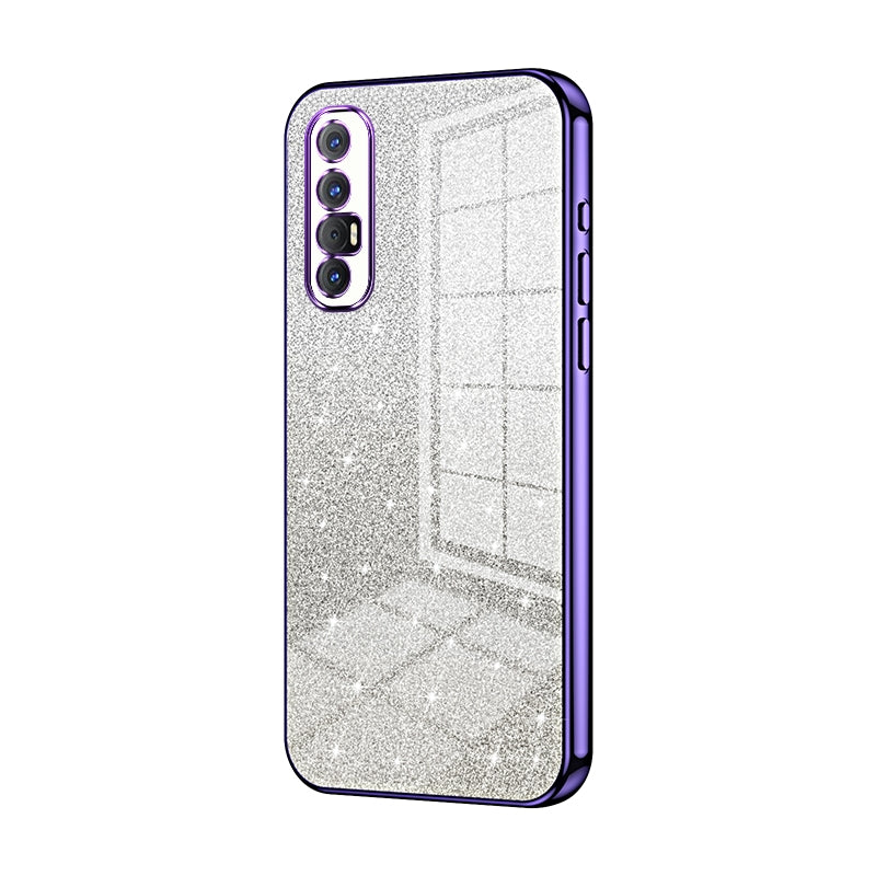 OPPO Reno3 Pro Glitter Powder Electroplated Gradient Phone Case – Fashionable & Luxurious with Anti-Fingerprint Coating, Shock-Absorption, and Lens Protection