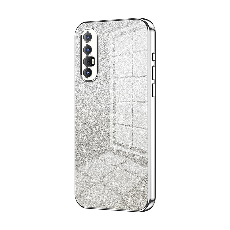 OPPO Reno3 Pro Glitter Powder Electroplated Gradient Phone Case – Fashionable & Luxurious with Anti-Fingerprint Coating, Shock-Absorption, and Lens Protection