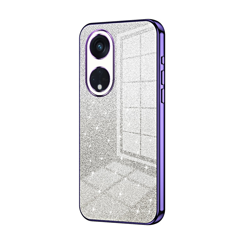 OPPO Reno8 T 5G Glitter Powder Electroplated Gradient Phone Case – Fashionable & Luxurious with Anti-Fingerprint Coating, Shock-Absorption, and Lens Protection