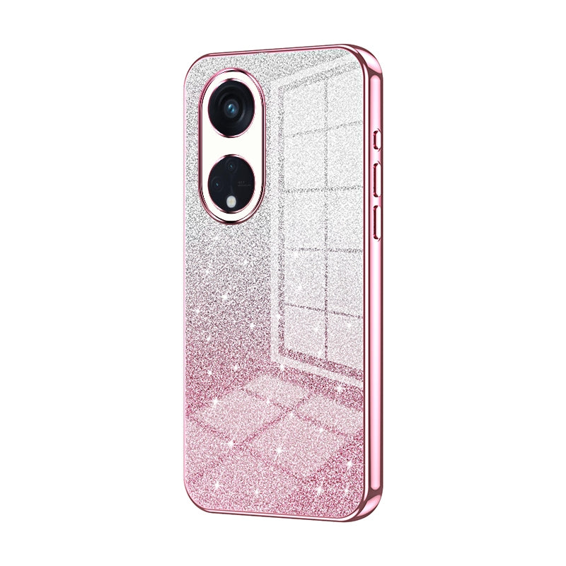 OPPO Reno8 T 5G Glitter Powder Electroplated Gradient Phone Case – Fashionable & Luxurious with Anti-Fingerprint Coating, Shock-Absorption, and Lens Protection