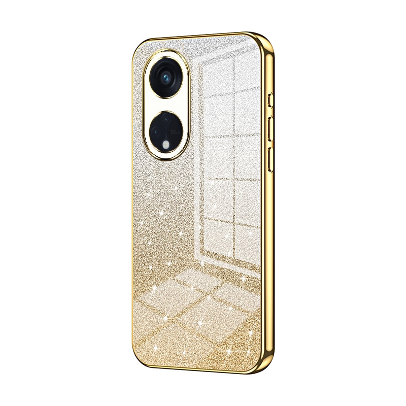 OPPO Reno8 T 5G Glitter Powder Electroplated Gradient Phone Case – Fashionable & Luxurious with Anti-Fingerprint Coating, Shock-Absorption, and Lens Protection