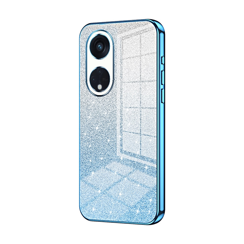 OPPO Reno8 T 5G Glitter Powder Electroplated Gradient Phone Case – Fashionable & Luxurious with Anti-Fingerprint Coating, Shock-Absorption, and Lens Protection