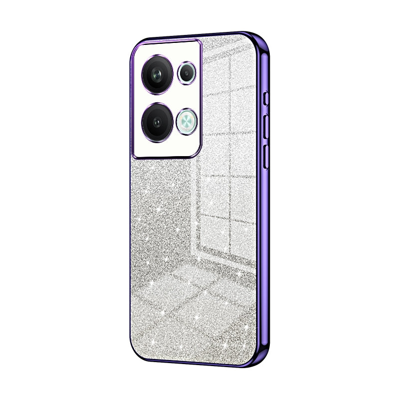 OPPO Reno9 Pro+ Glitter Powder Electroplated Gradient Phone Case – Fashionable & Luxurious with Anti-Fingerprint Coating, Shock-Absorption, and Lens Protection