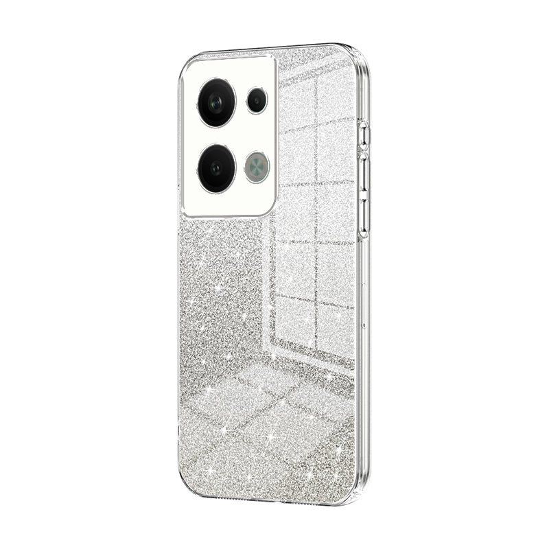 OPPO Reno9 Pro+ Glitter Powder Electroplated Gradient Phone Case – Fashionable & Luxurious with Anti-Fingerprint Coating, Shock-Absorption, and Lens Protection