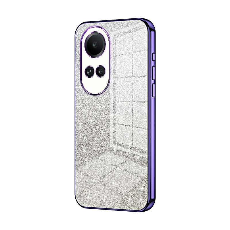 OPPO Reno10 Glitter Powder Electroplated Gradient Phone Case – Fashionable & Luxurious with Anti-Fingerprint Coating, Shock-Absorption, and Lens Protection