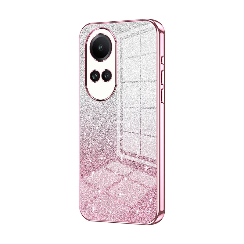 OPPO Reno10 Glitter Powder Electroplated Gradient Phone Case – Fashionable & Luxurious with Anti-Fingerprint Coating, Shock-Absorption, and Lens Protection