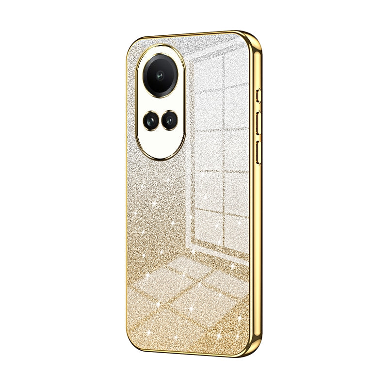 OPPO Reno10 Glitter Powder Electroplated Gradient Phone Case – Fashionable & Luxurious with Anti-Fingerprint Coating, Shock-Absorption, and Lens Protection
