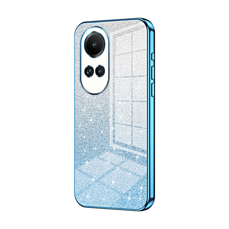 OPPO Reno10 Glitter Powder Electroplated Gradient Phone Case – Fashionable & Luxurious with Anti-Fingerprint Coating, Shock-Absorption, and Lens Protection
