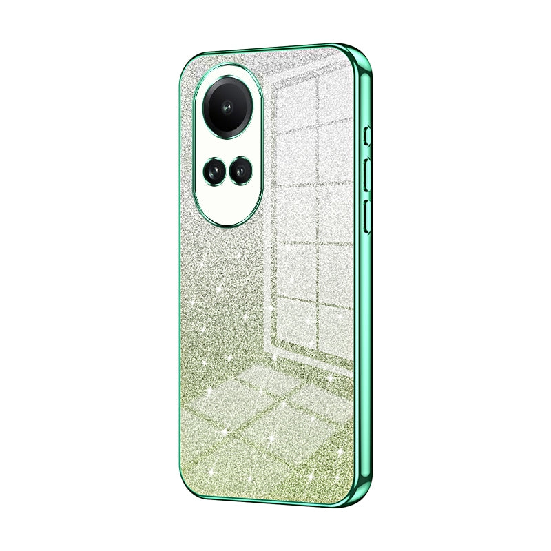 OPPO Reno10 Glitter Powder Electroplated Gradient Phone Case – Fashionable & Luxurious with Anti-Fingerprint Coating, Shock-Absorption, and Lens Protection