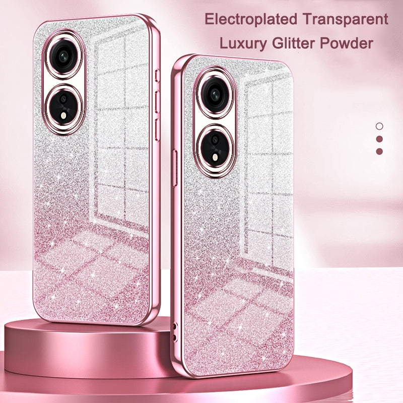 OPPO Reno8 T 5G Glitter Powder Electroplated Gradient Phone Case – Fashionable & Luxurious with Anti-Fingerprint Coating, Shock-Absorption, and Lens Protection