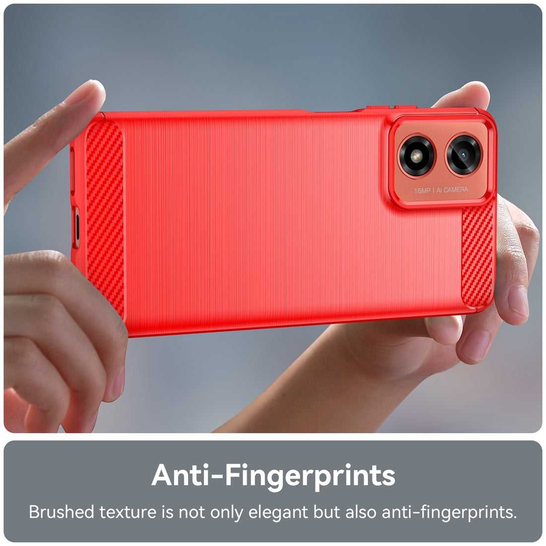 Motorola Moto G24 Carbon Fibre Brushed Texture TPU Protective Phone Case Shockproof Slim Cover