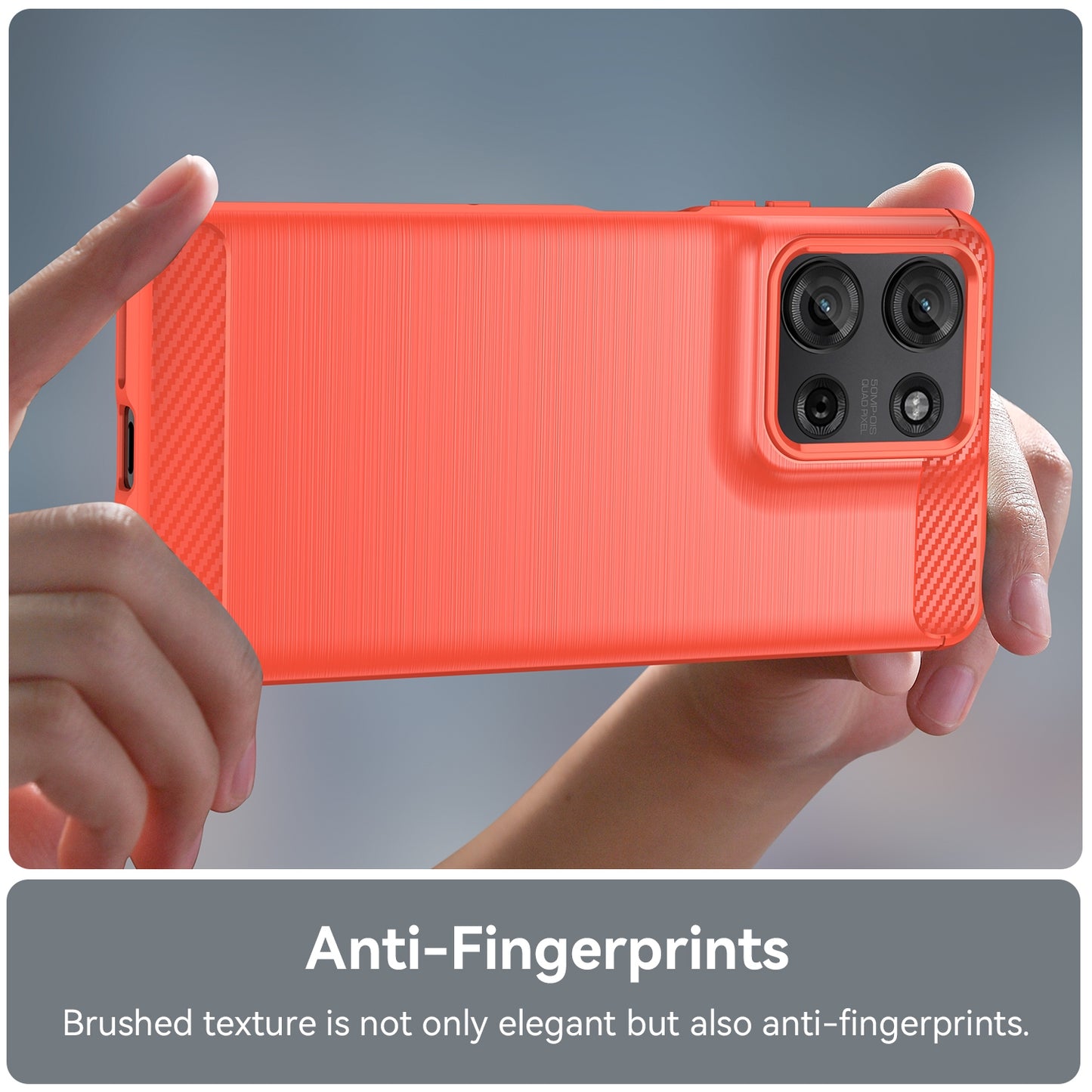 Motorola Moto G75 5G Carbon Fiber Brushed Texture TPU Protective Phone Case Shockproof Slim Cover