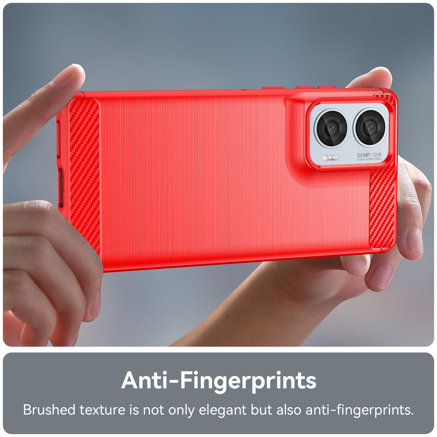 Motorola Moto G85 Carbon Fibre Brushed Texture TPU Protective Phone Case Shockproof Slim Cover