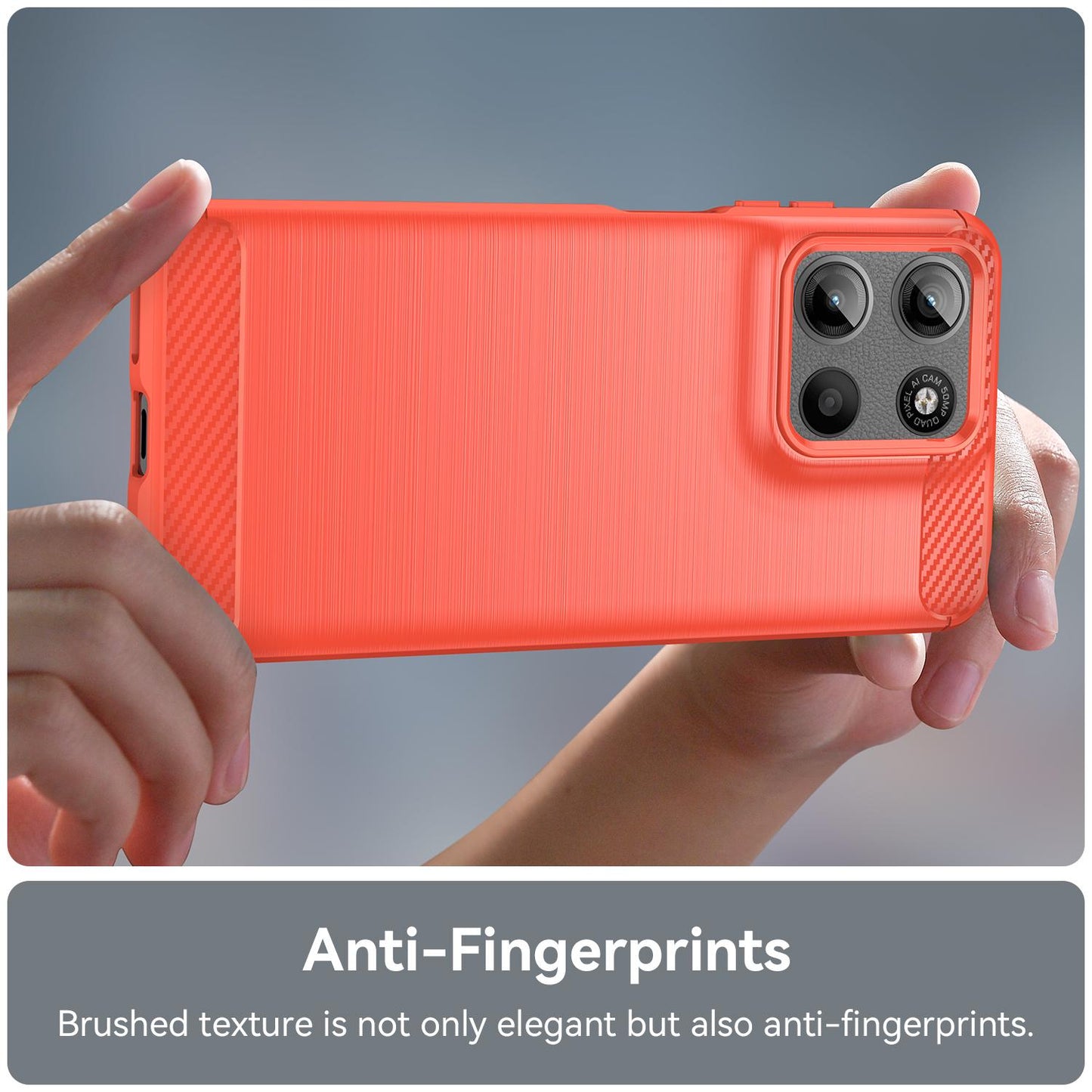 Motorola Moto G15 Carbon Fiber Brushed Texture TPU Protective Phone Case Shockproof Slim Cover