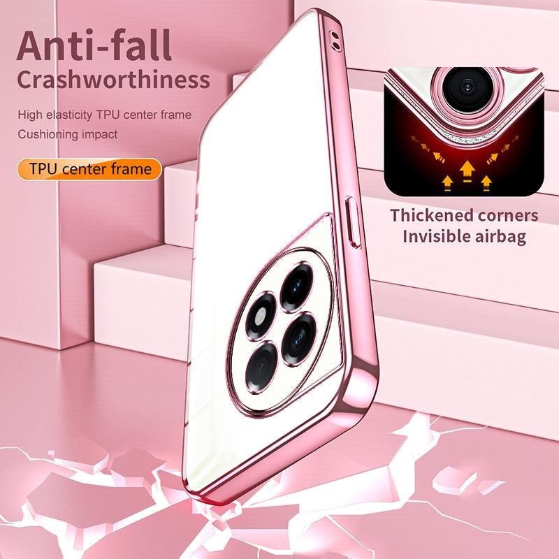 OnePlus Ace 2 Transparent Fine Hole Phone Case - Crystal Clear Vacuum Plating, Anti-Fingerprint, Shock-Absorbing TPU Frame