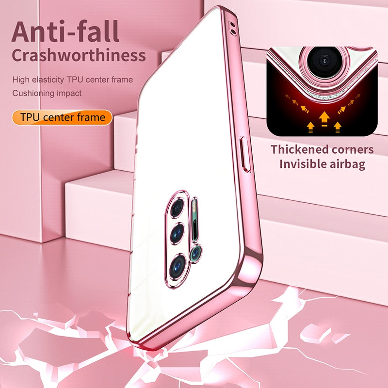 OnePlus 8 Pro Transparent Fine Hole Phone Case - Crystal Clear Vacuum Plating, Anti-Fingerprint, Shock-Absorbing TPU Frame