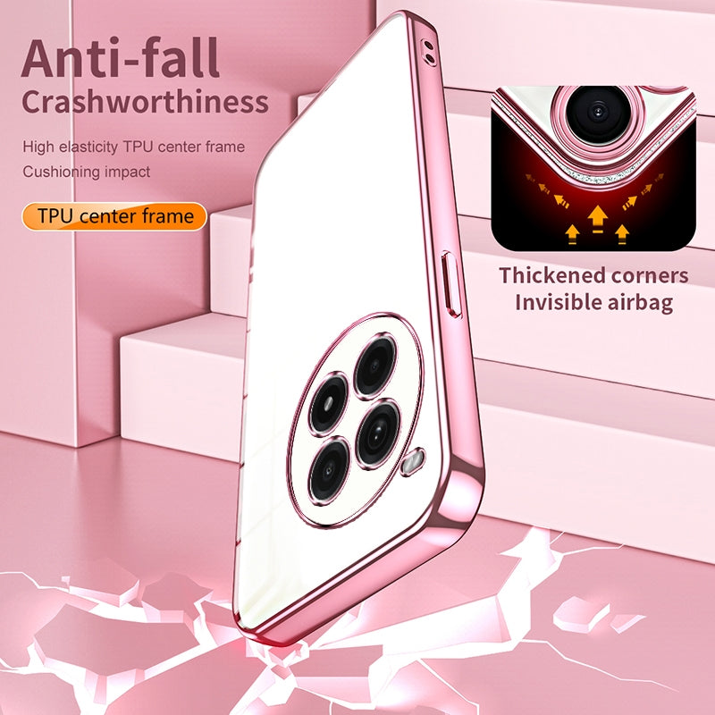 OnePlus Ace 3 Pro Transparent Fine Hole Phone Case - Crystal Clear Vacuum Plating, Anti-Fingerprint, Shock-Absorbing TPU Frame