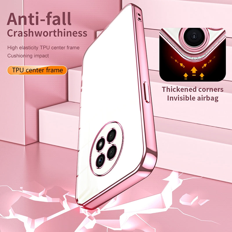 Honor X20 Transparent Fine Hole Phone Case - Crystal Clear Vacuum Plating, Anti-Fingerprint, Shock-Absorbing TPU Frame