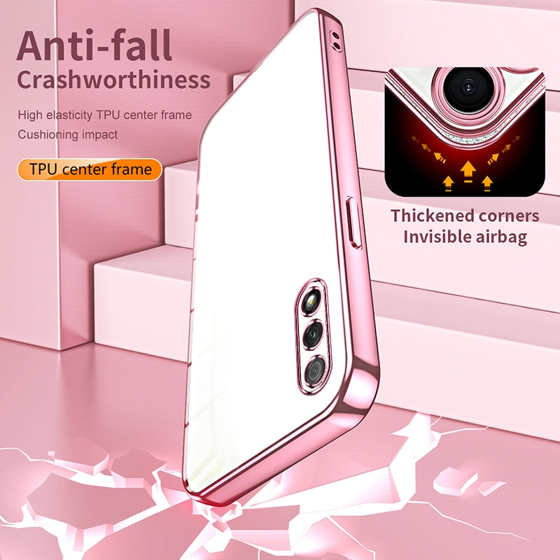 Honor 9X Transparent Fine Hole Phone Case - Crystal Clear Vacuum Plating, Anti-Fingerprint, Shock-Absorbing TPU Frame