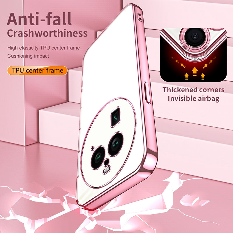 OPPO Find X6 Pro Transparent Fine Hole Phone Case - Crystal Clear Vacuum Plating, Anti-Fingerprint, Shock-Absorbing TPU Frame