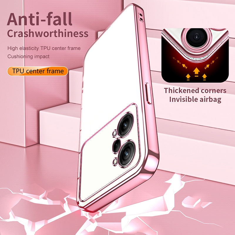 OPPO K10 Pro Transparent Fine Hole Phone Case - Crystal Clear Vacuum Plating, Anti-Fingerprint, Shock-Absorbing TPU Frame