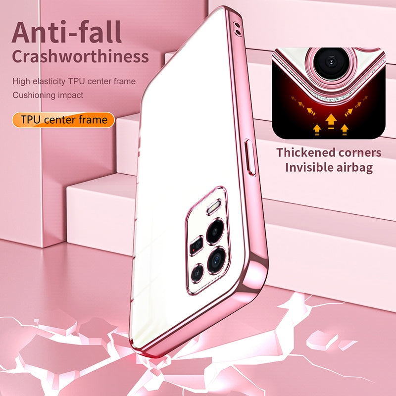 OPPO K9x Transparent Fine Hole Phone Case - Crystal Clear Vacuum Plating, Anti-Fingerprint, Shock-Absorbing TPU Frame