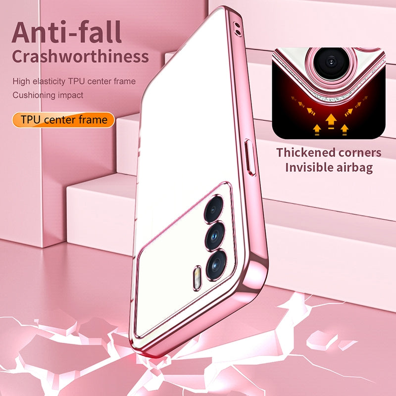 OPPO K9 Pro Transparent Fine Hole Phone Case - Crystal Clear Vacuum Plating, Anti-Fingerprint, Shock-Absorbing TPU Frame