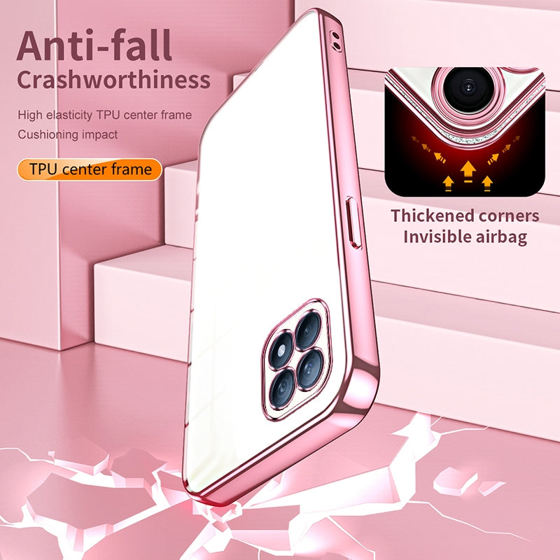 OPPO Reno4 SE Transparent Fine Hole Phone Case - Crystal Clear Vacuum Plating, Anti-Fingerprint, Shock-Absorbing TPU Frame