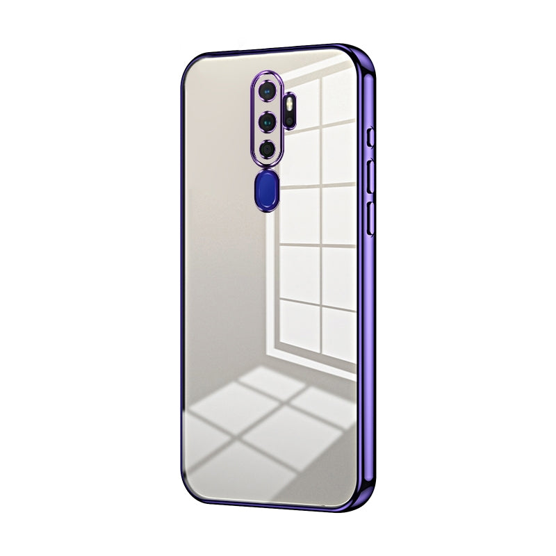 OPPO A11x Transparent Fine Hole Phone Case - Crystal Clear Vacuum Plating, Anti-Fingerprint, Shock-Absorbing TPU Frame