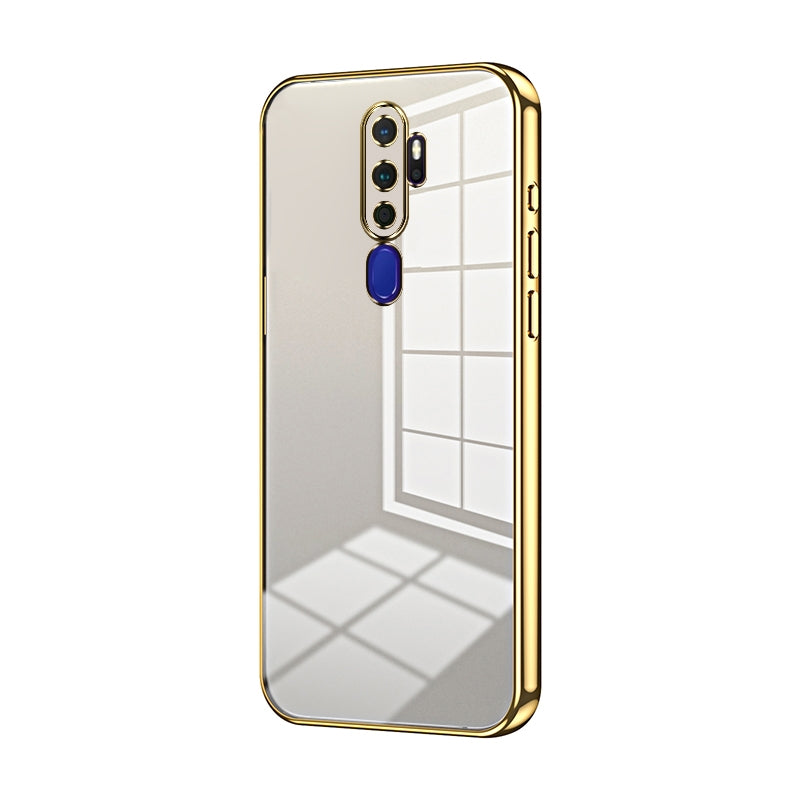 OPPO A11x Transparent Fine Hole Phone Case - Crystal Clear Vacuum Plating, Anti-Fingerprint, Shock-Absorbing TPU Frame