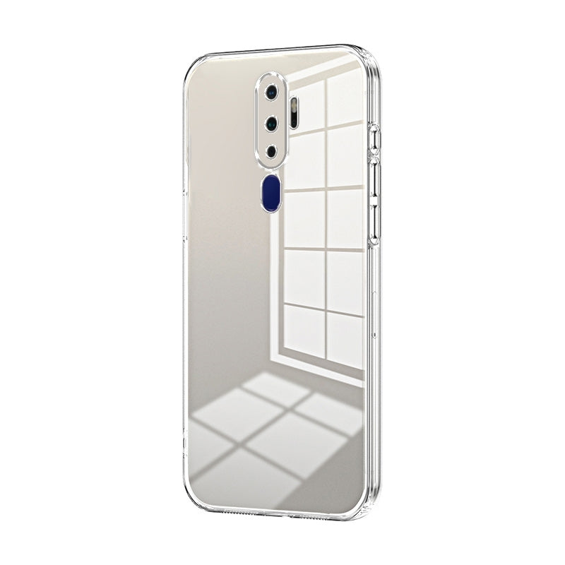OPPO A11x Transparent Fine Hole Phone Case - Crystal Clear Vacuum Plating, Anti-Fingerprint, Shock-Absorbing TPU Frame