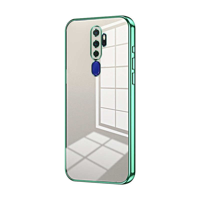 OPPO A11x Transparent Fine Hole Phone Case - Crystal Clear Vacuum Plating, Anti-Fingerprint, Shock-Absorbing TPU Frame