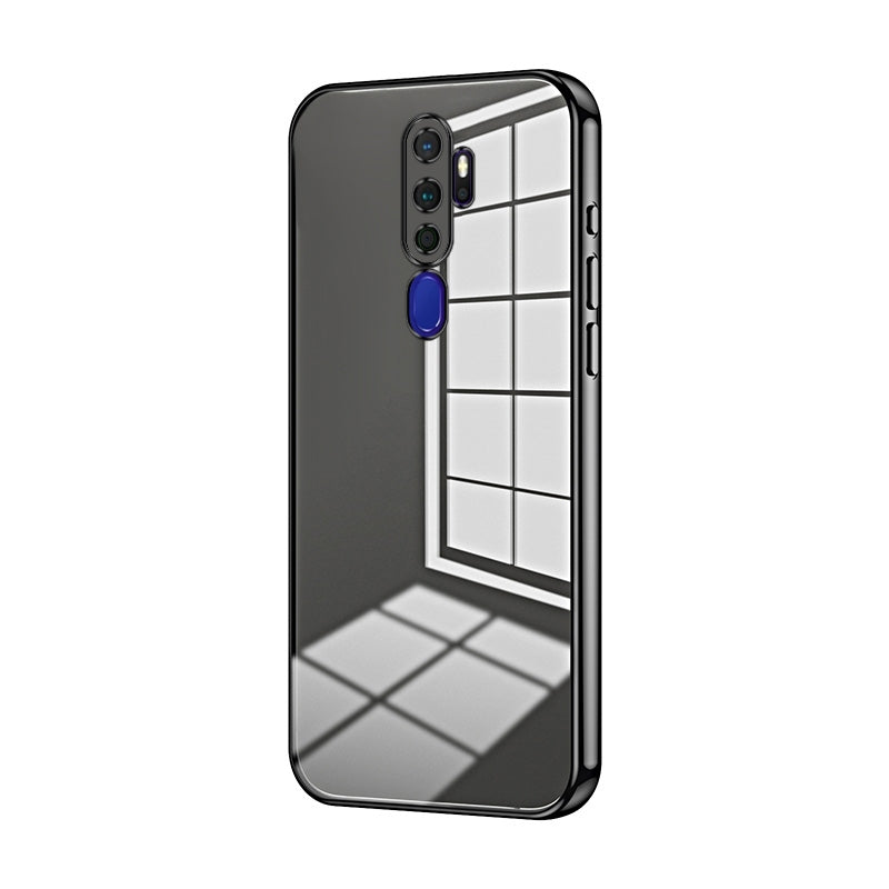 OPPO A11x Transparent Fine Hole Phone Case - Crystal Clear Vacuum Plating, Anti-Fingerprint, Shock-Absorbing TPU Frame