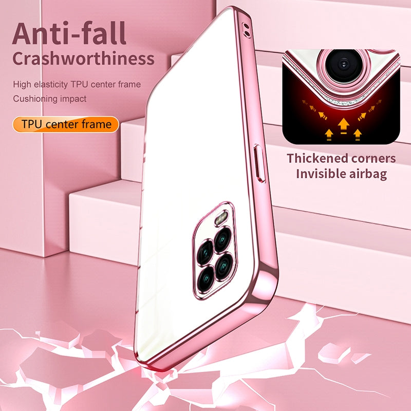 Xiaomi Mi 10 Lite 5G Transparent Fine Hole Phone Case - Crystal Clear Vacuum Plating, Anti-Fingerprint, Shock-Absorbing TPU Frame