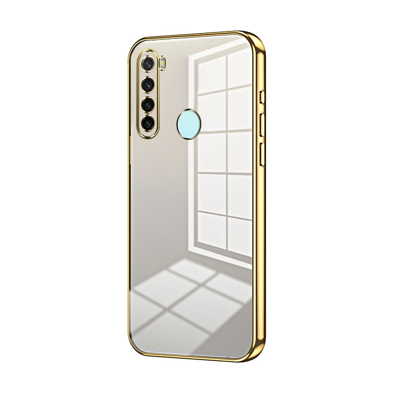 Xiaomi Redmi Note 8 Transparent Fine Hole Phone Case - Crystal Clear Vacuum Plating, Anti-Fingerprint, Shock-Absorbing TPU Frame