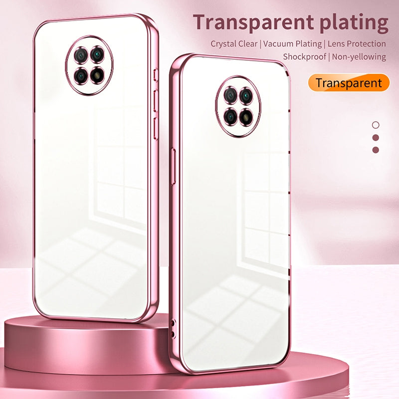Xiaomi Redmi Note 9 5G Transparent Fine Hole Phone Case - Crystal Clear Vacuum Plating, Anti-Fingerprint, Shock-Absorbing TPU Frame