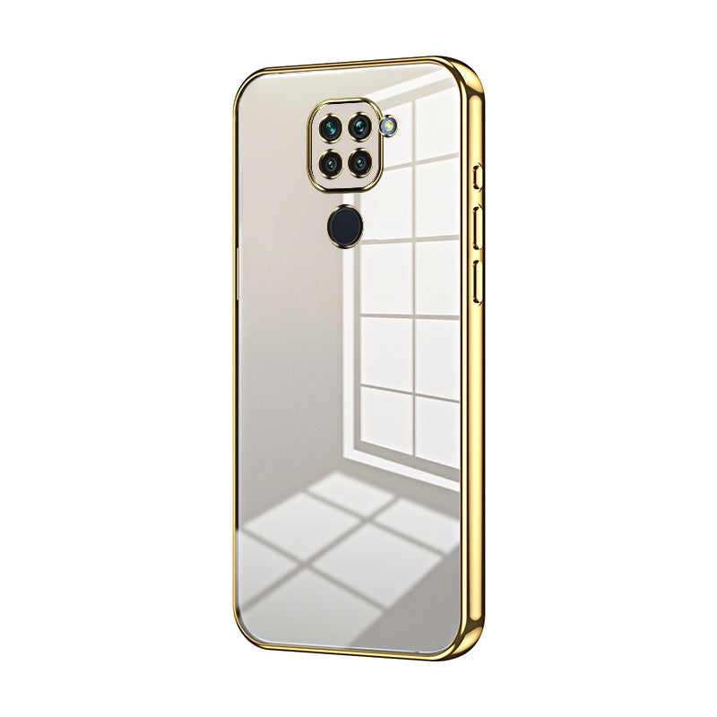 Xiaomi Redmi Note 9 Transparent Fine Hole Phone Case - Crystal Clear Vacuum Plating, Anti-Fingerprint, Shock-Absorbing TPU Frame